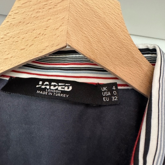 Jaded London Navy Top with Stripes - Picture 2 of 2